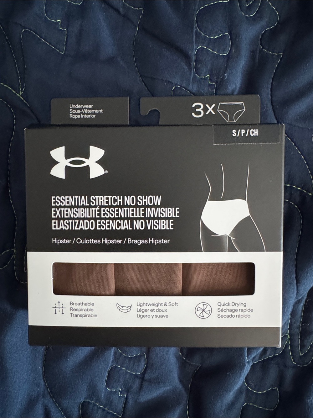 Under Armour Brown Essential Stretch No Show Hipster - 3 Pack